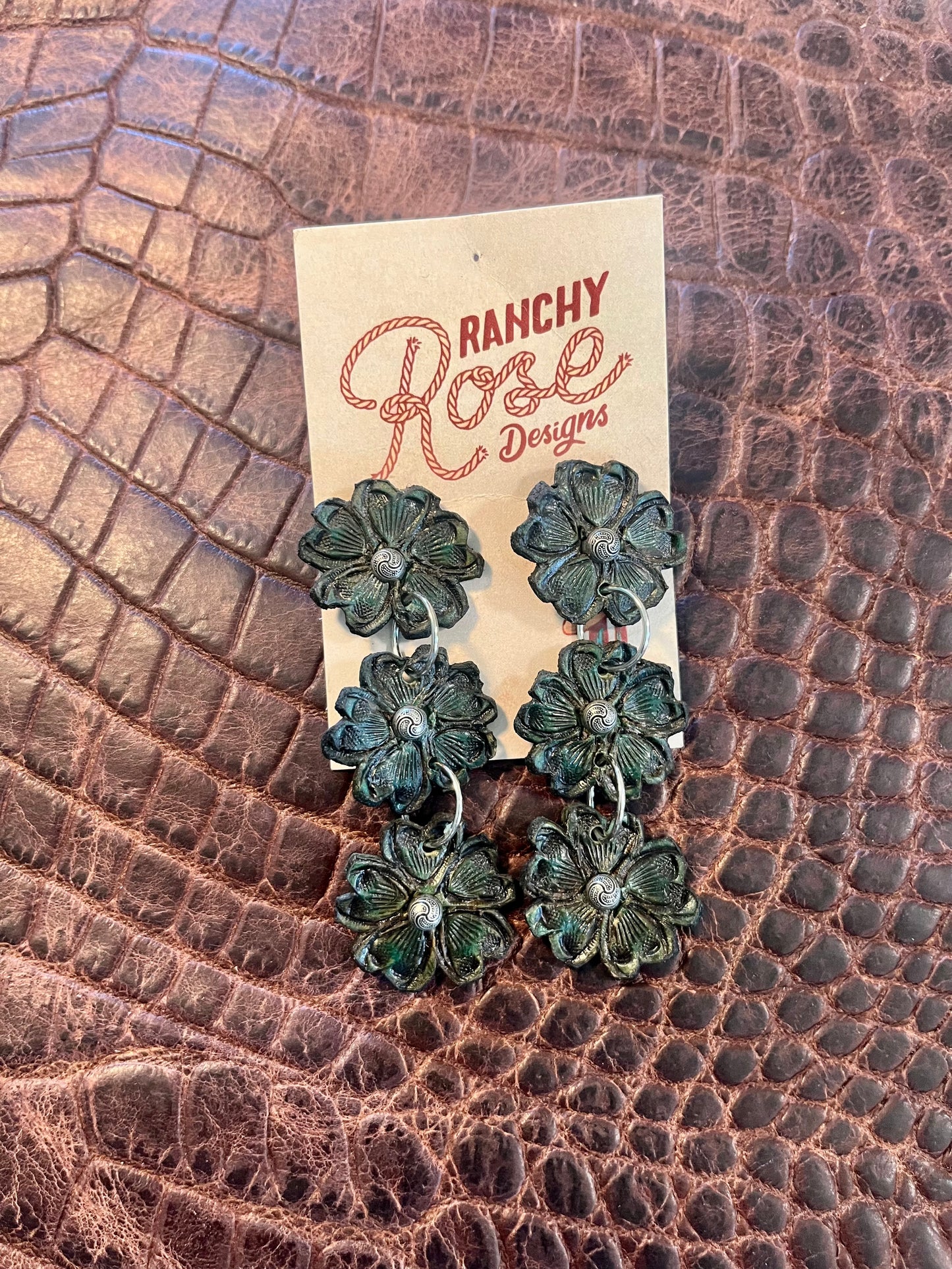Triple Flower Earrings