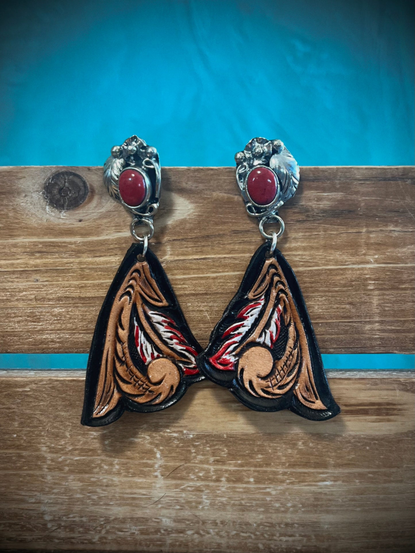 Tooled Leather Earrings