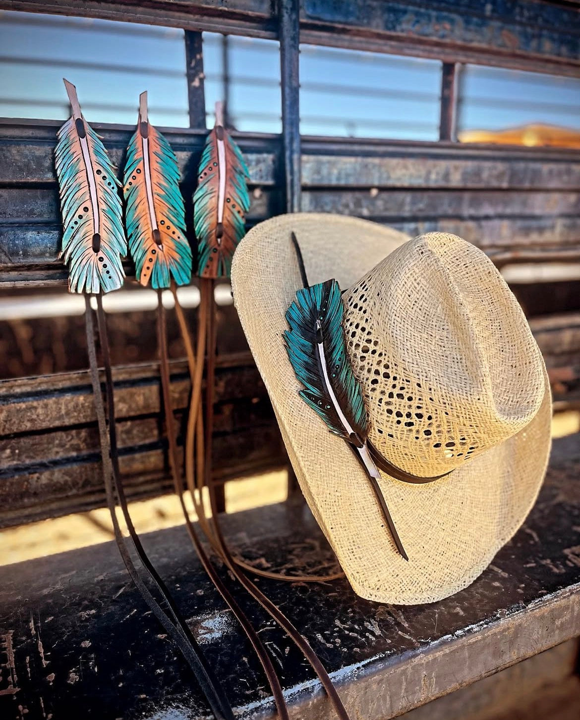 Leather Feather Hatband