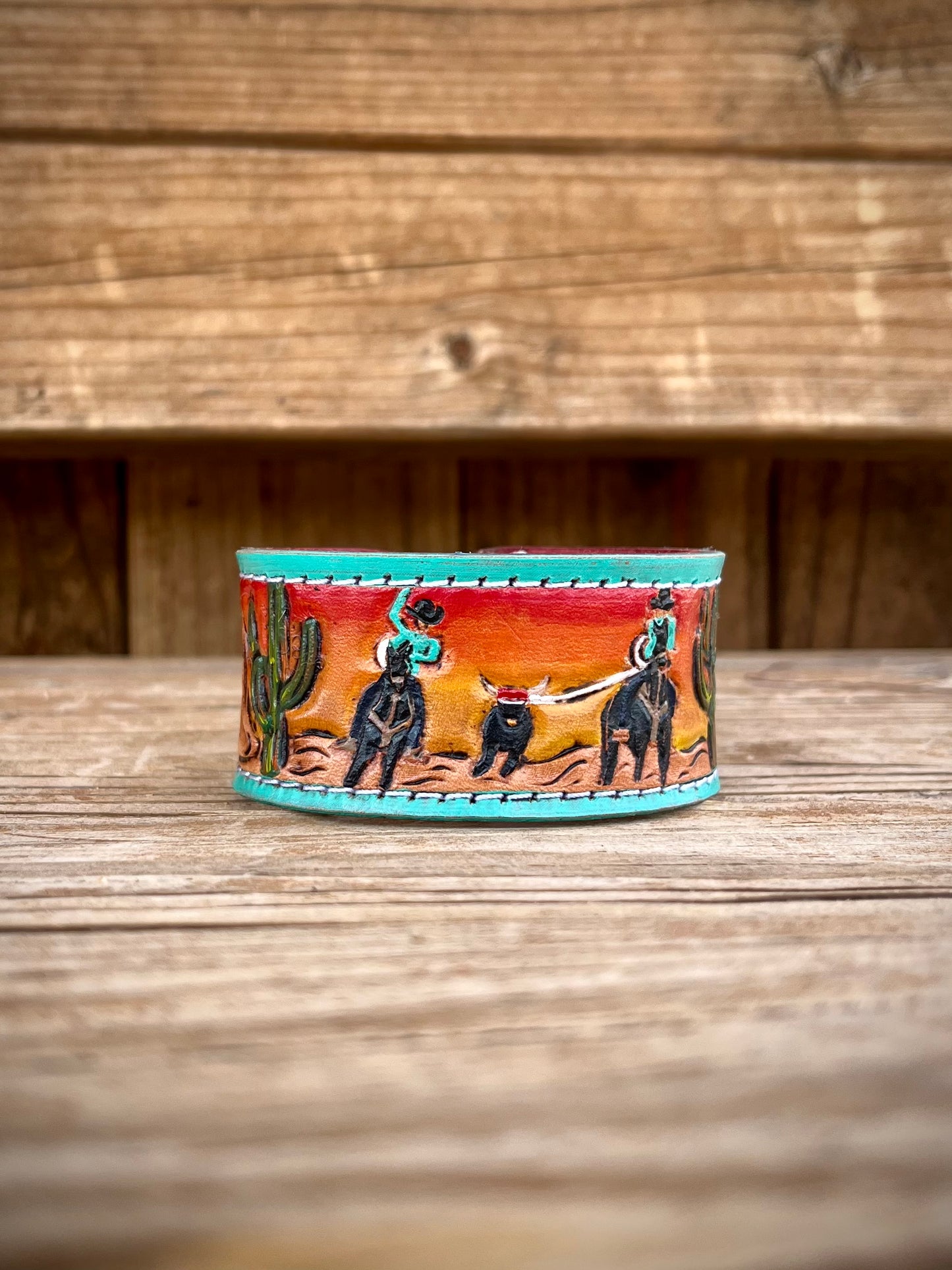 Tooled Leather Cuff Bracelets