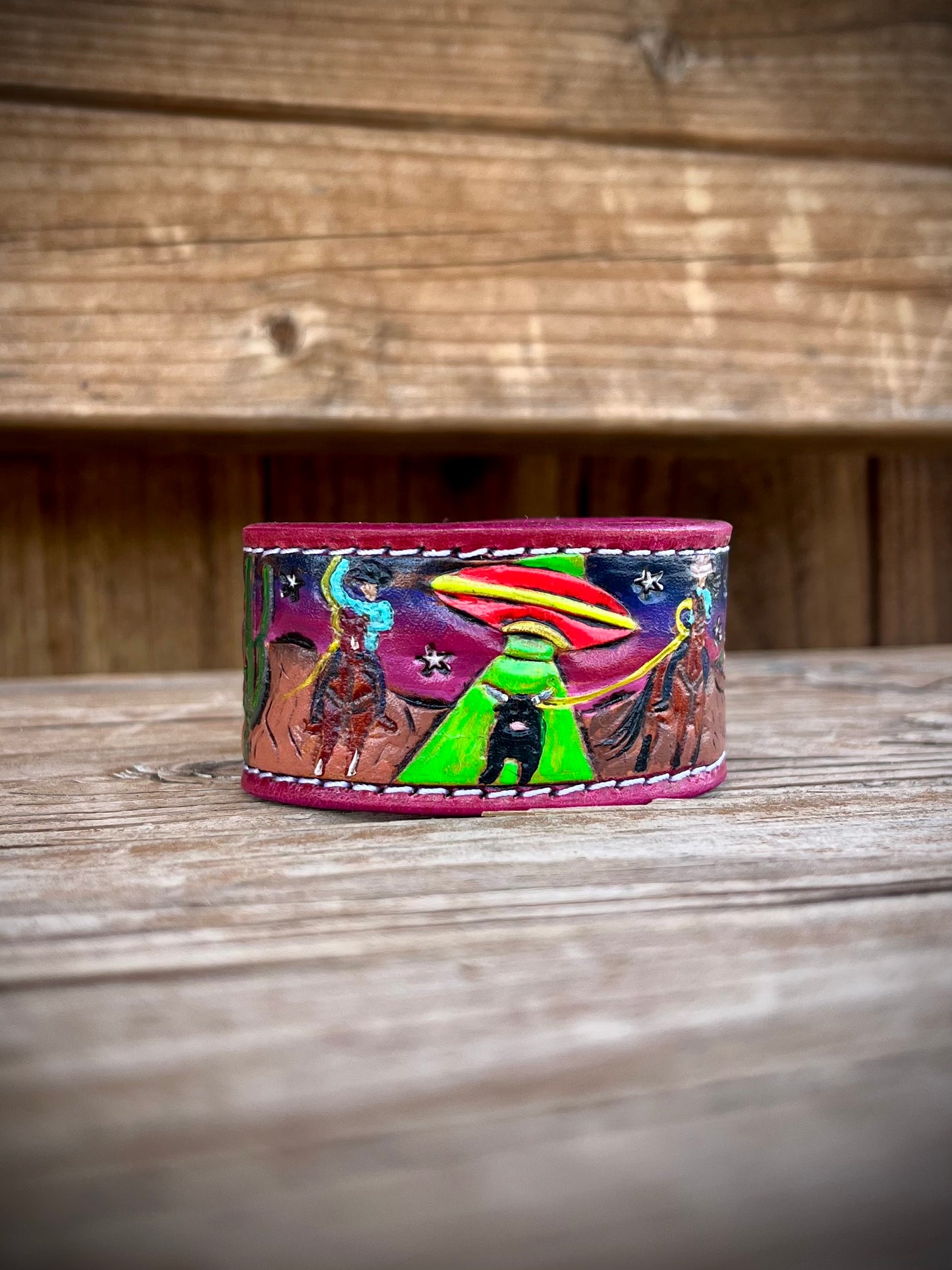 Tooled Leather Cuff Bracelets