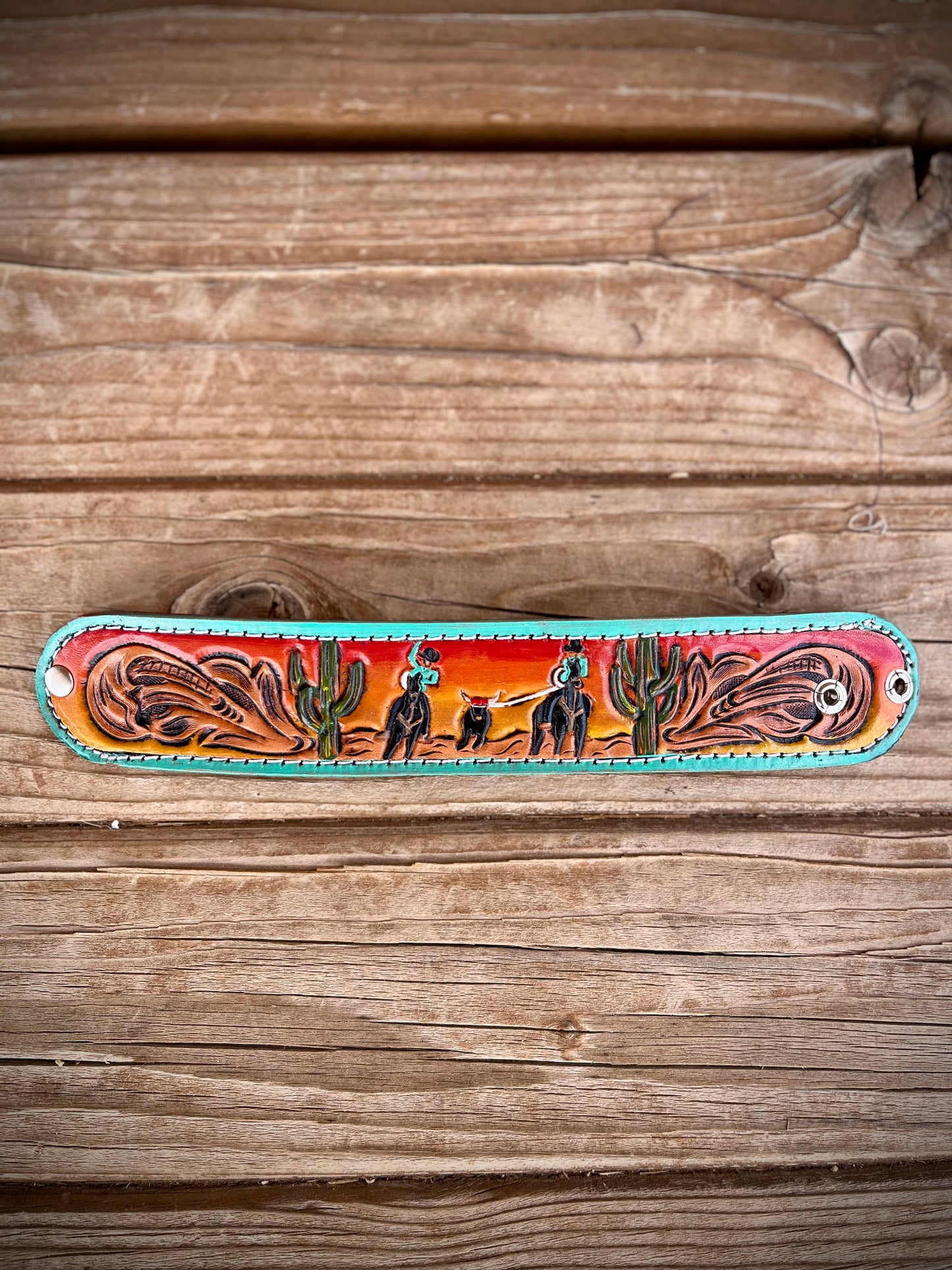Tooled Leather Cuff Bracelets