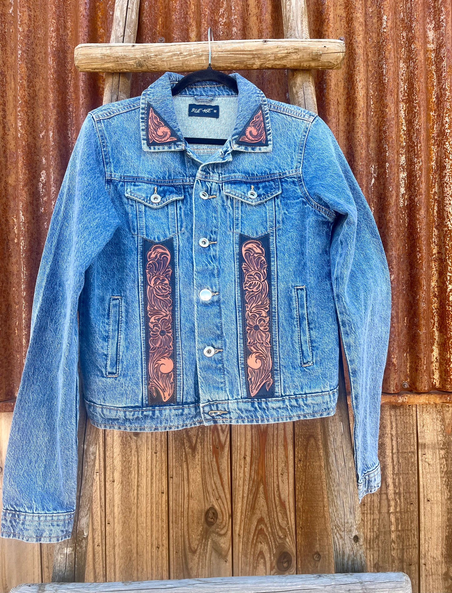 Tooled Trucker Style Jacket