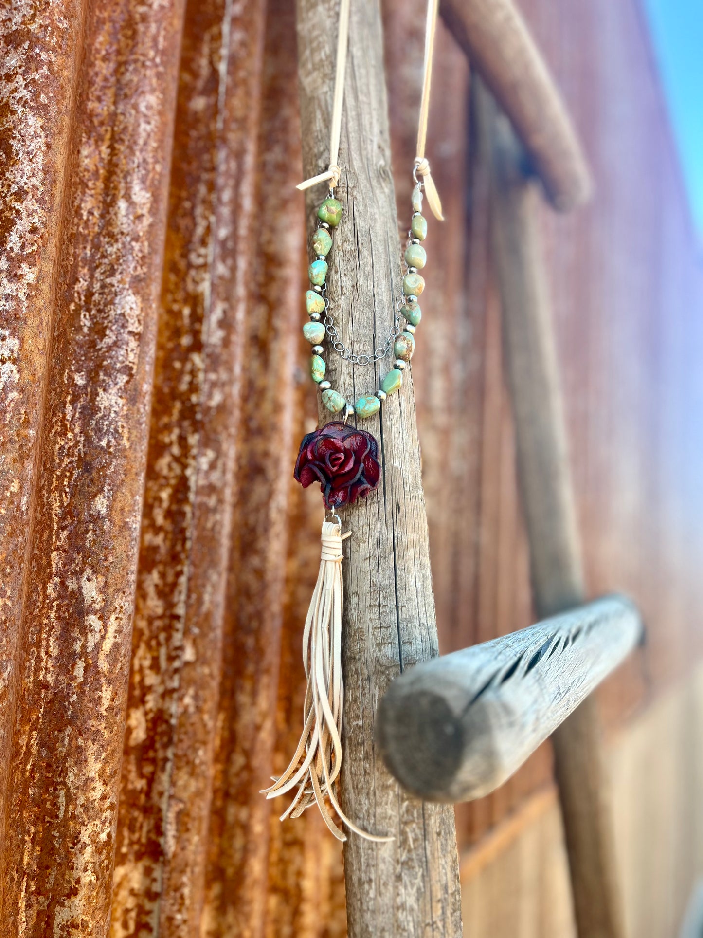 Elisa Turquoise and Rose Necklace