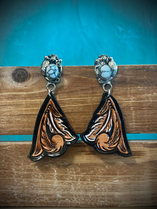 Tooled Leather Earrings