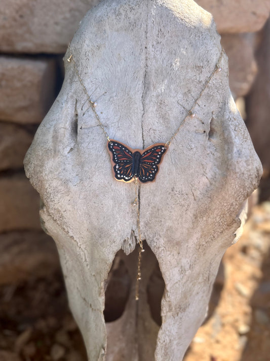 Lariat Style Monarch Necklace