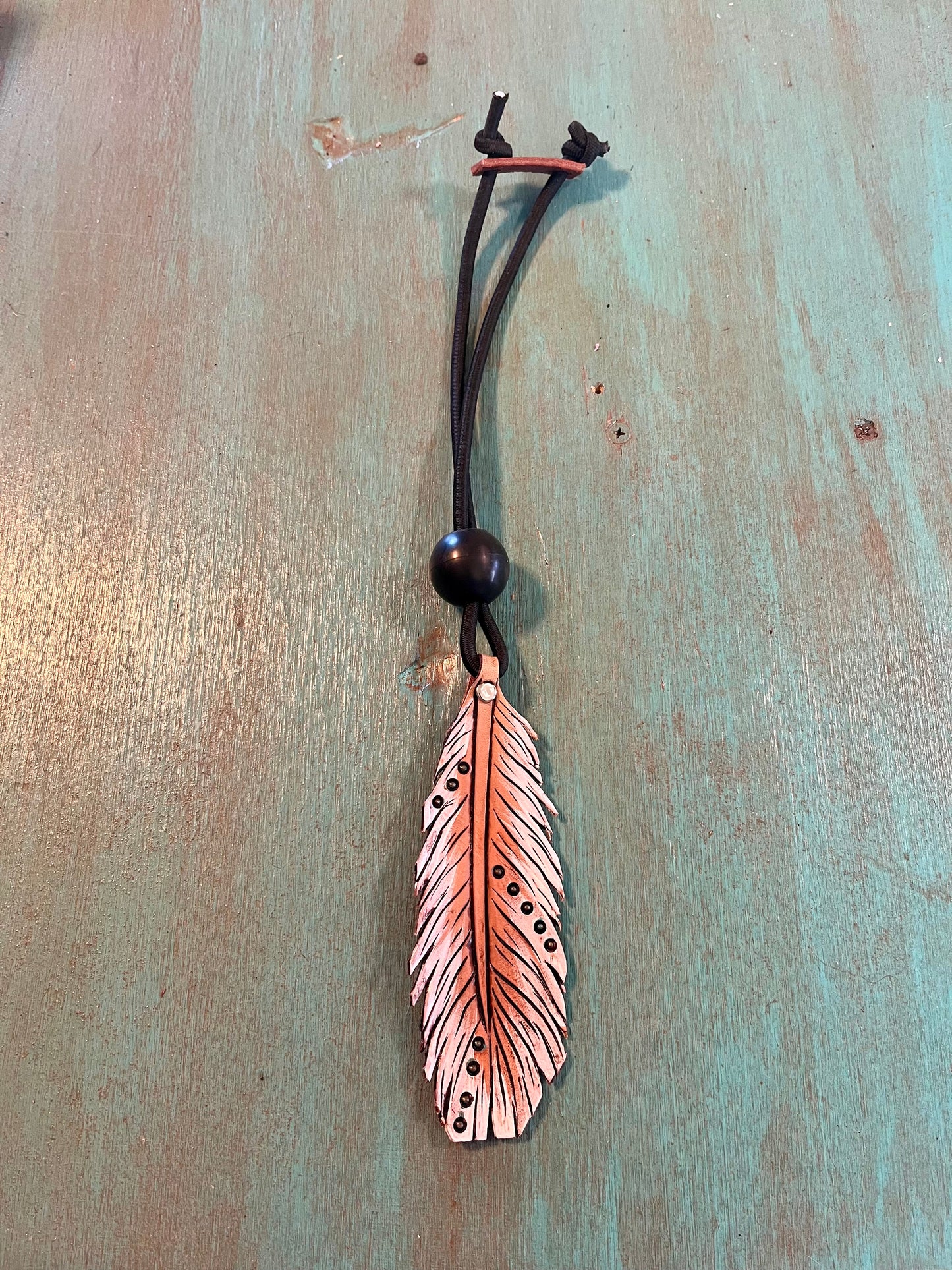 Leather Feather Rope Keeper
