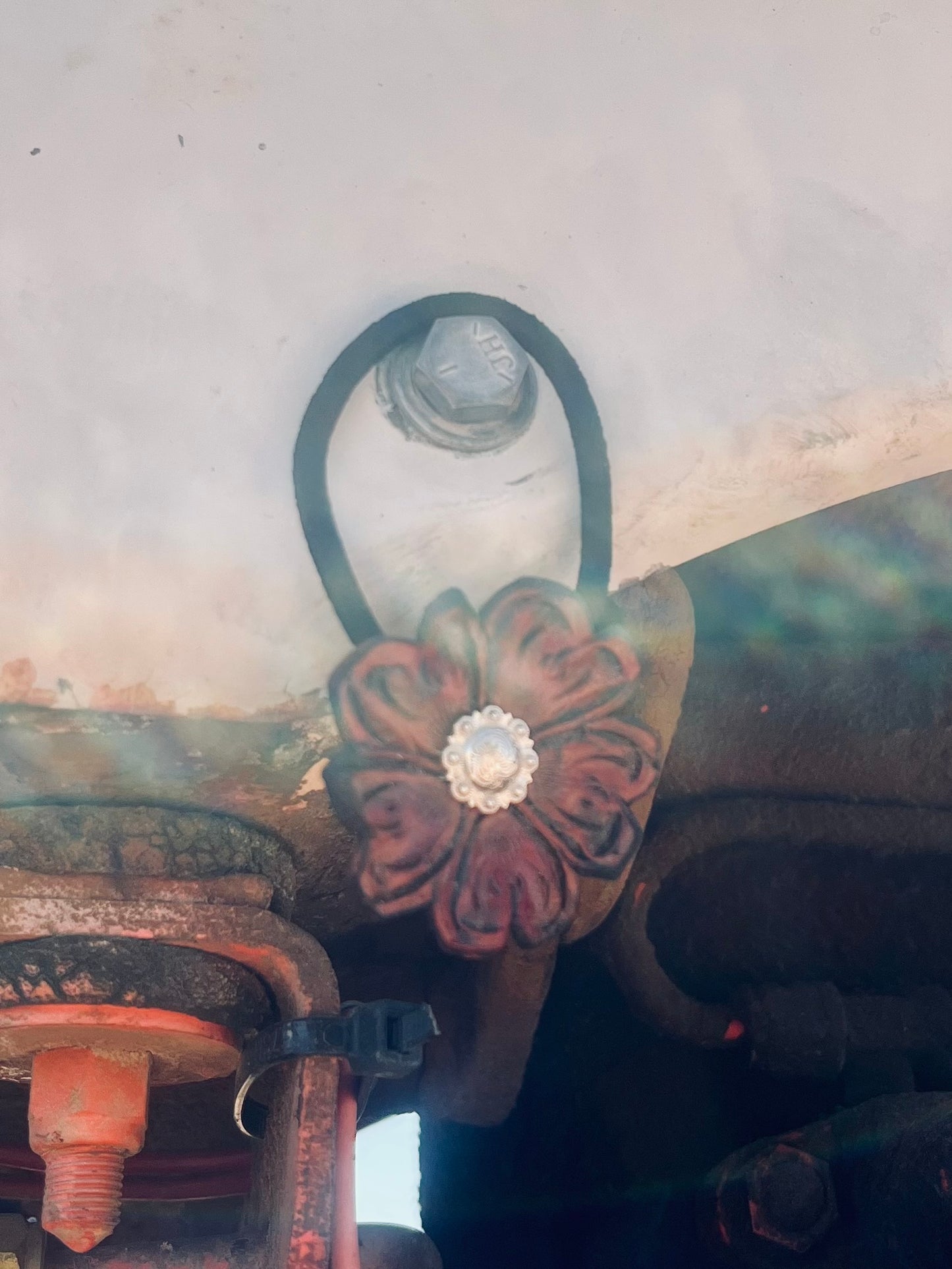 Tooled Flower Hair Ties