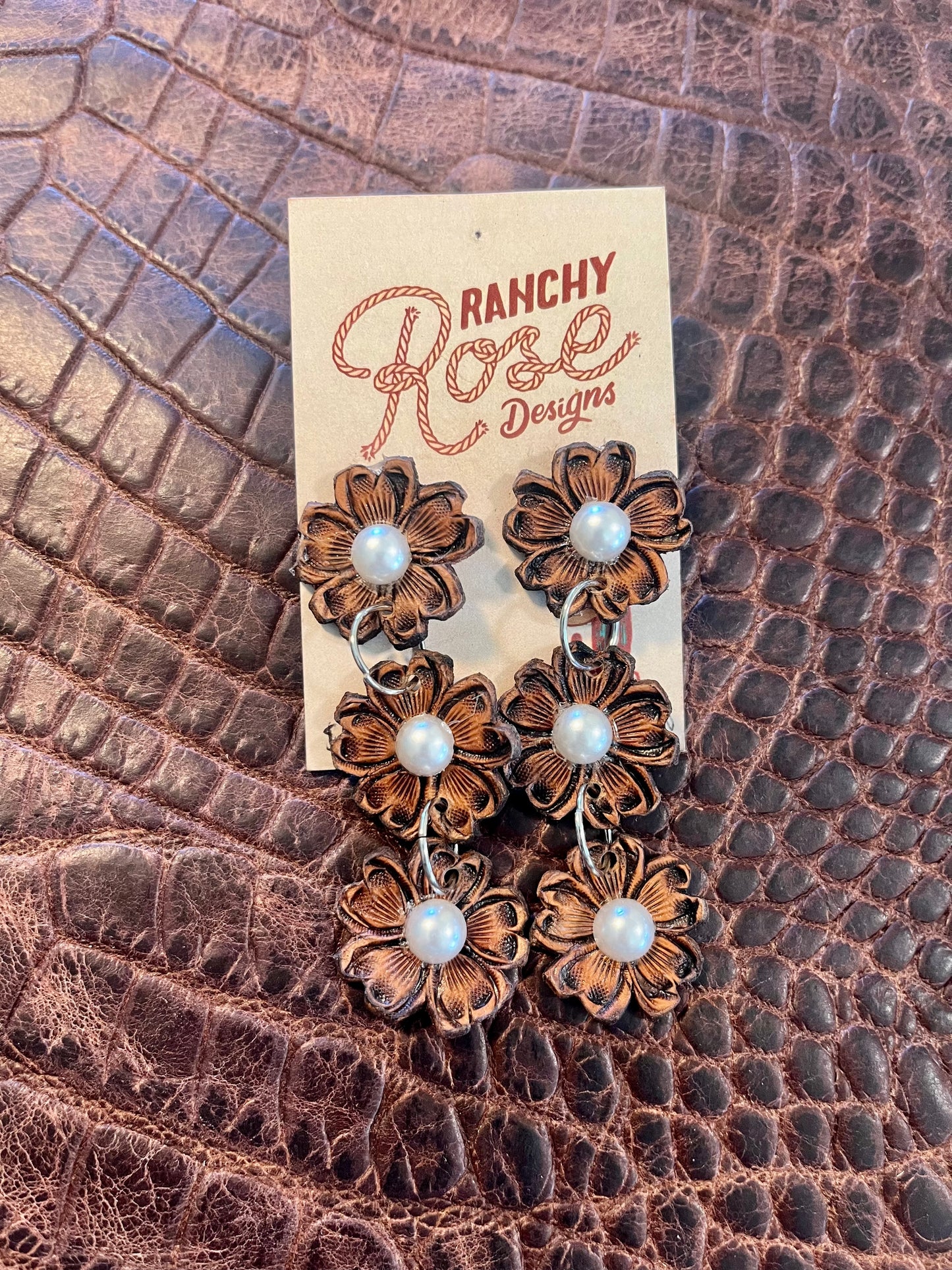 Triple Flower Earrings