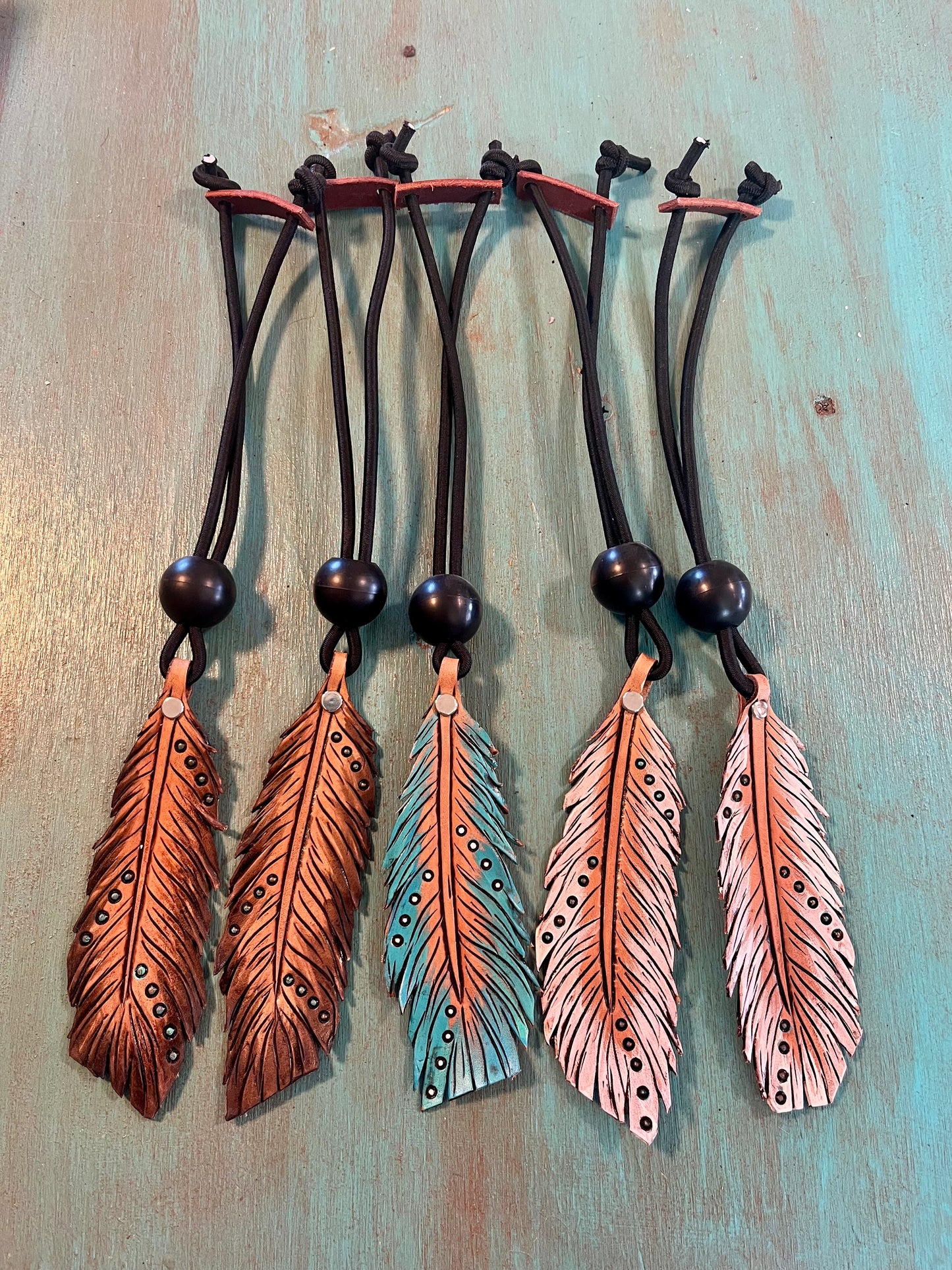 Leather Feather Rope Keeper