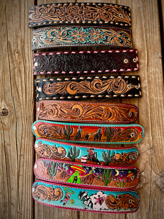 Tooled Leather Cuff Bracelets