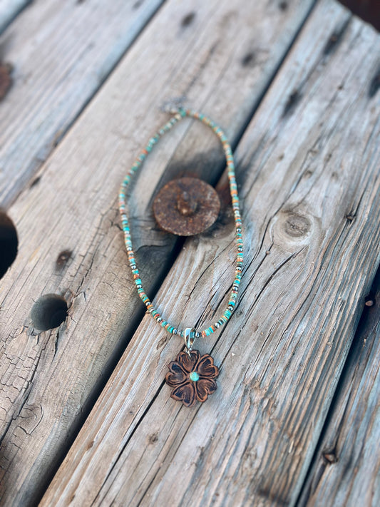Turquoise and Spiny Oyster Disk Choker