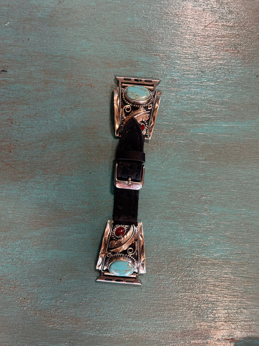 Turquoise and Silver Apple Watch Band