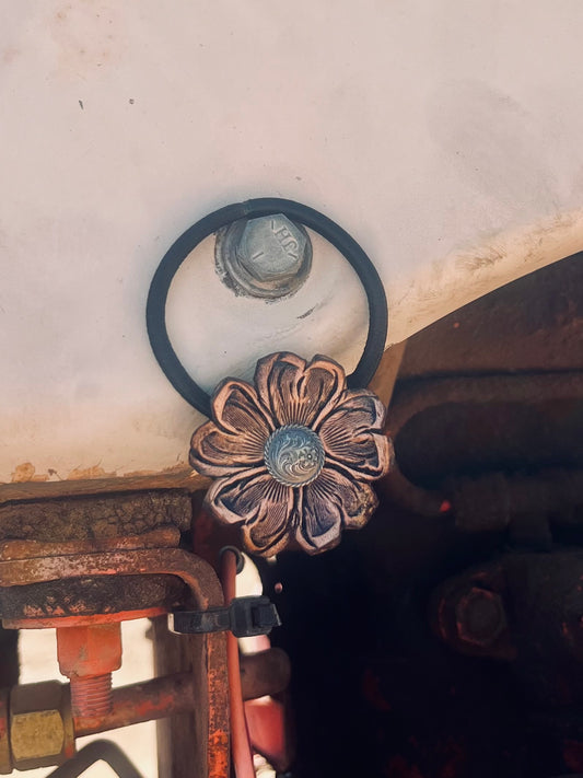 Tooled Flower Hair Ties