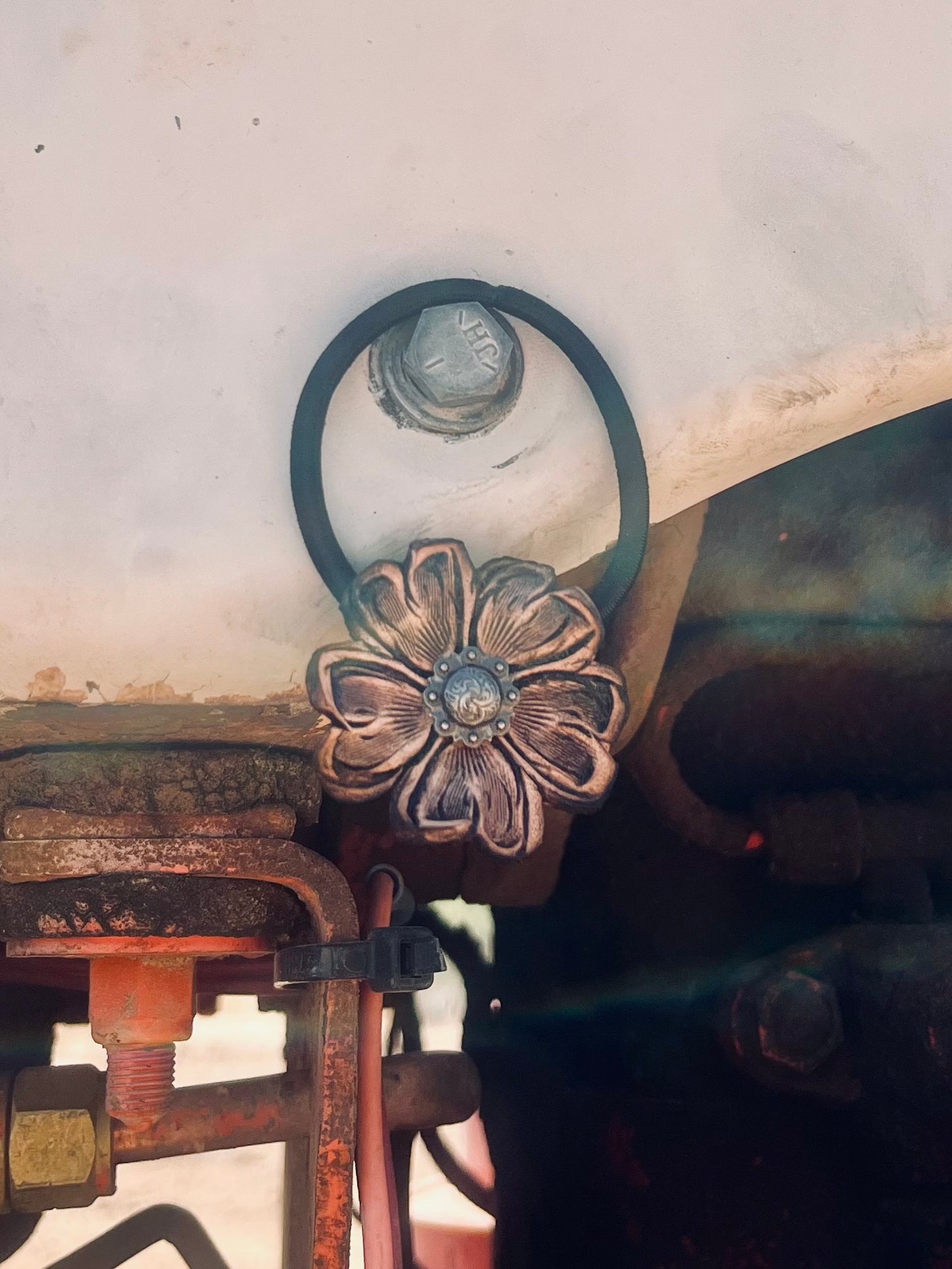 Tooled Flower Hair Ties
