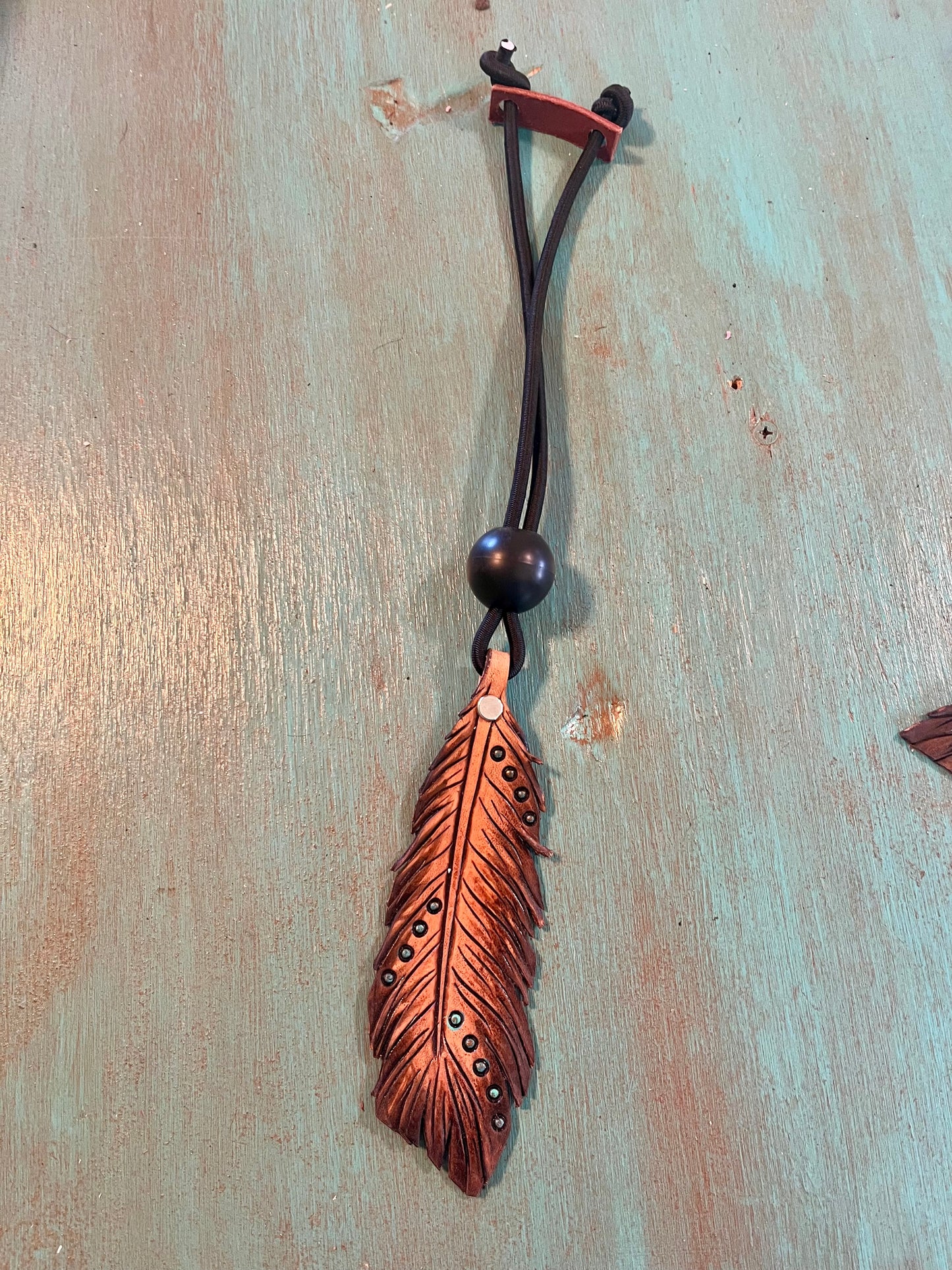 Leather Feather Rope Keeper