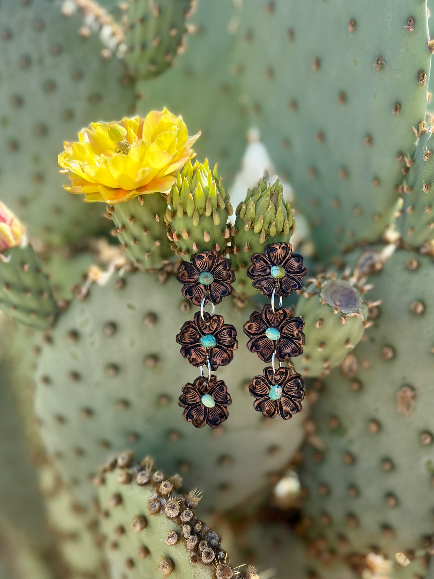 Triple Flower Earrings