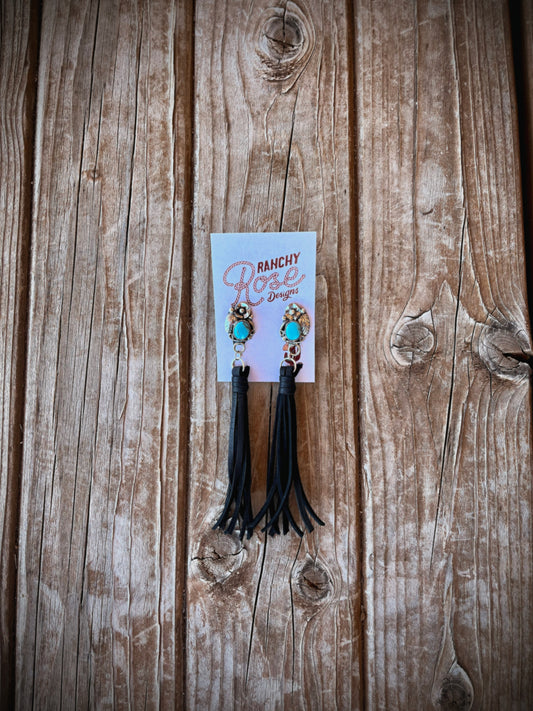 Turquoise and Fringe Earrings